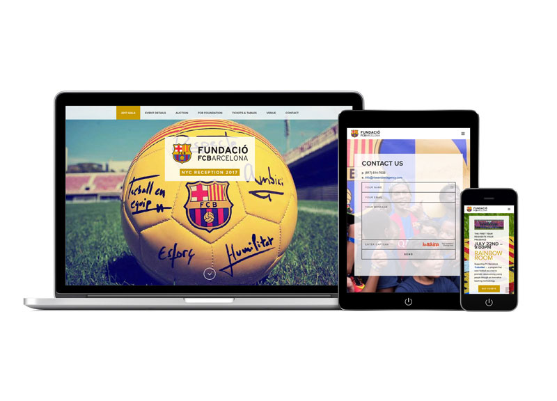 FC Barcelona Nonprofit fundraiser Website Design by pondSoup