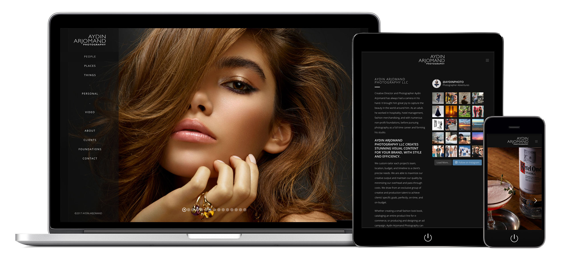 Photography Website Design for Aydin Arjomand