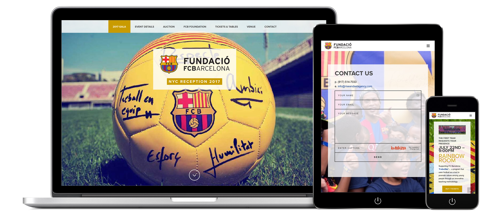 FC Barcelona Charity Event Website Design - pondSoup
