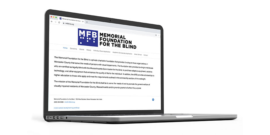 Website updates and maintenance for Memorial Foundation for the Blind