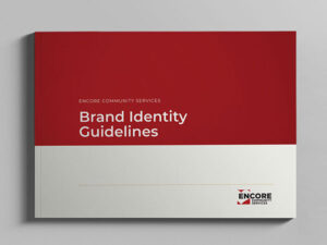 Nonprofit brand identity design package for Encore Community Services
