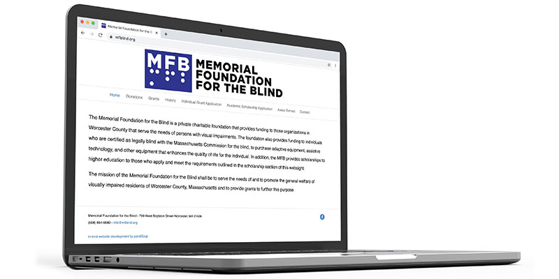 Memorial Foundation for the Blind ADA compliant website design