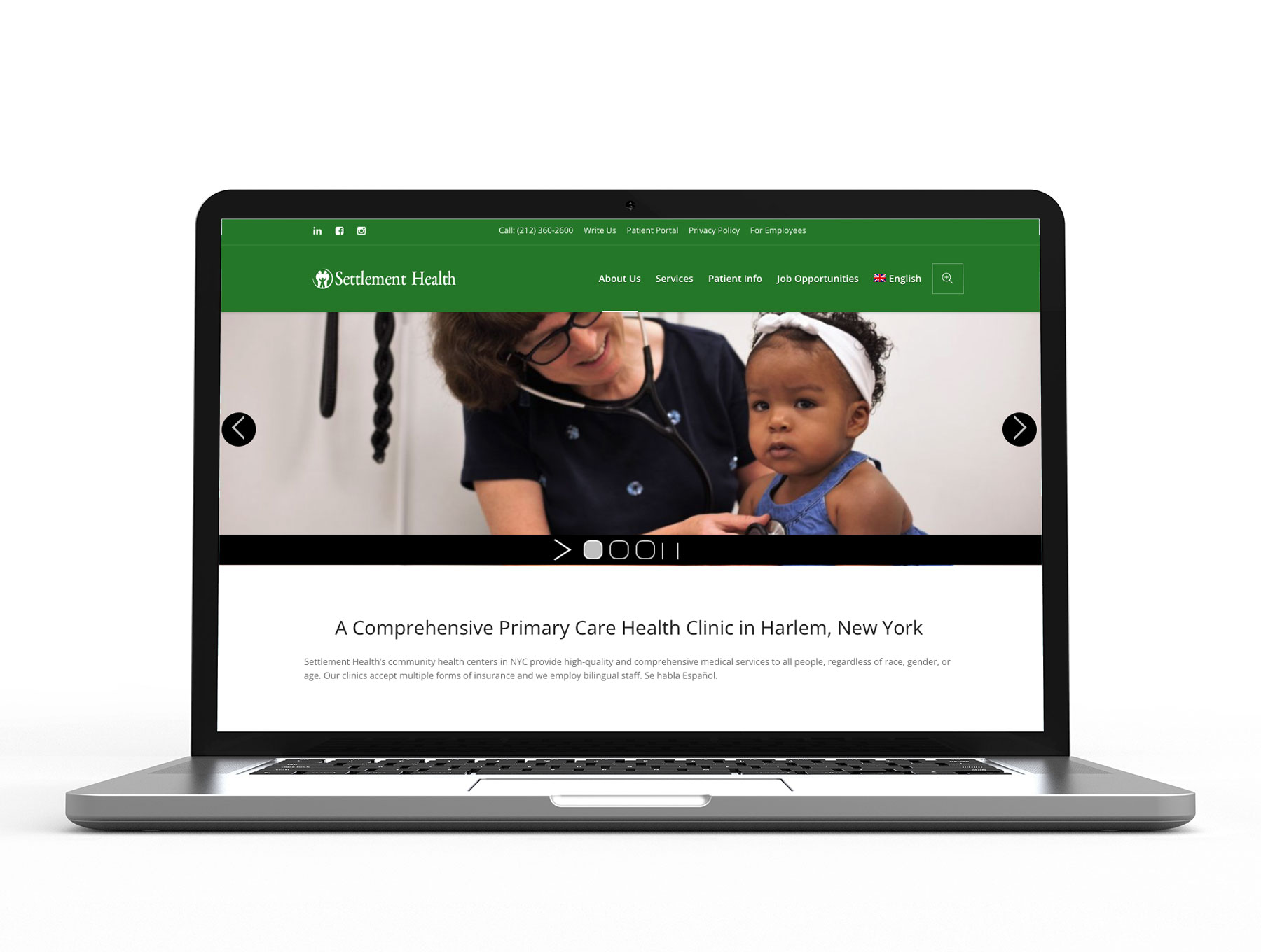 ADA Compliant website built for Settlement Health's website compliance