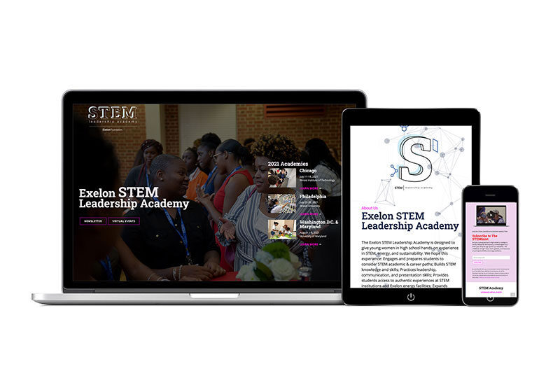 nonprofit website design for exelon STEM academies