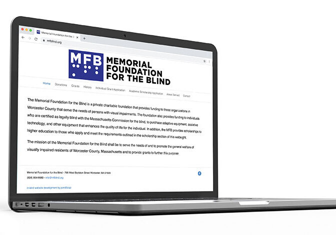 Website updates and maintenance for Memorial Foundation for the Blind